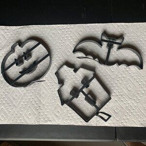 HALLOWEEN - 3pc lot Williams Sonoma Pancake Cookie Molds Pumpkin Bat HAUNTED HOU